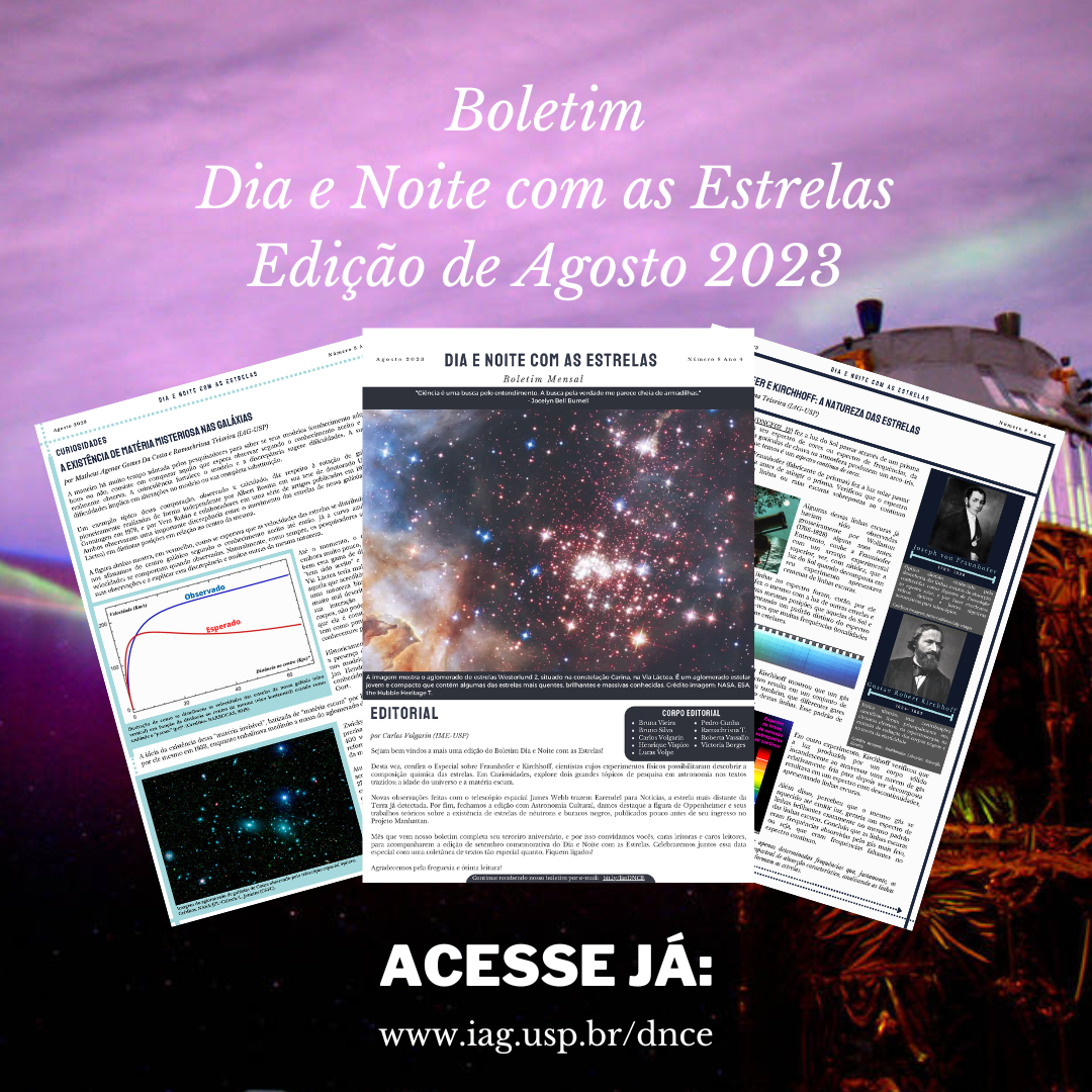 Flyer do Boletim DNCE de agosto; informações no texto