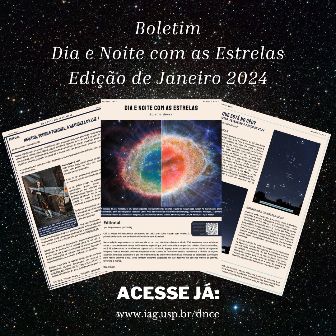 Flyer do Boletim DNCE de janeiro; informações no texto