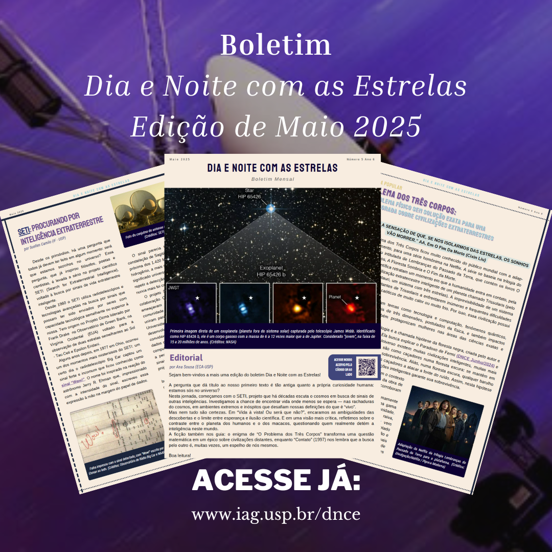Boletim Dia e Noite com as Estrelas de Maio de 2025
