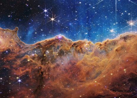 Carina Nebula em imagem do JWST (crédito: NASA, ESA, CSA e STScI)